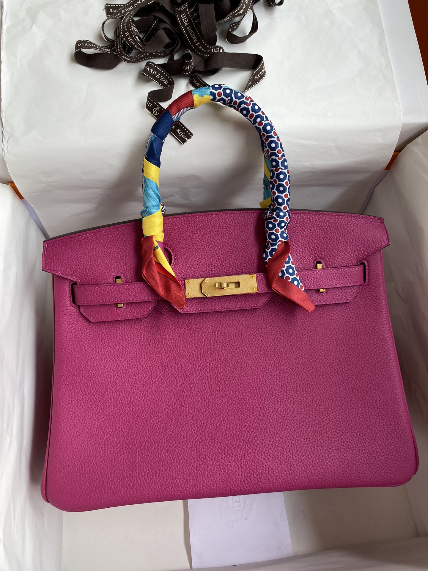 Hermes Birkin 30CM Togo Leather Handbag Purple